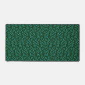 Dark Green Background with Teal Botanical Leaves Schreibtischunterlage (Vorderseite)