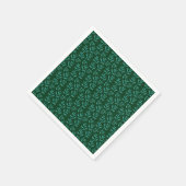  Dark Green Background with Teal Botanical Leaves Serviette (Ecke)