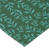  Dark Green Background with Teal Botanical Leaves Tischdecke (Schrägansicht)