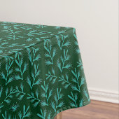  Dark Green Background with Teal Botanical Leaves Tischdecke (Beispiel)