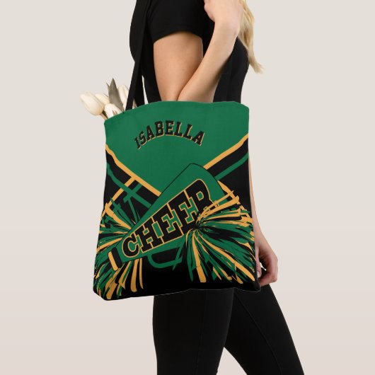 Dark Green, Black & Gold Cheerleader Design Tasche (Von Nahem)