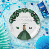 Dark Green Blonde Hair Princess Geburtstagsparty Pappteller (Party)