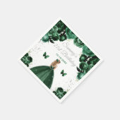 Dark Green Blonde Hair Princess Geburtstagsparty Serviette (Ecke)