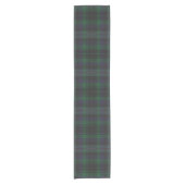 Dark Green Blue Tartan Kariert Kurzer Tischläufer (Vorderseite)