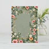 Dark Green Bouquet von Blume Hochzeit Einladung (Stehend Vorderseite)