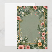 Dark Green Bouquet von Blume Hochzeit Einladung (Vorne/Hinten)