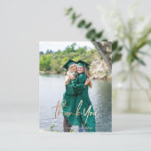 Dark Green Budget Abschluss Vielen Dank Foto Cards (Stehend Vorderseite)