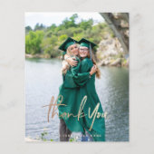 Dark Green Budget Abschluss Vielen Dank Foto Cards (Vorderseite)