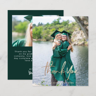 Dark Green Budget Abschluss Vielen Dank Foto Cards