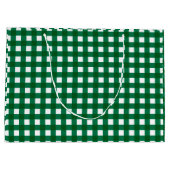 Dark Green Buffalo Karo Kariert Weihnachten Große Geschenktüte (Rückseite)