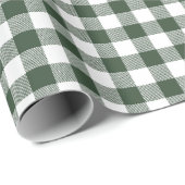 Dark Green Buffalo Karo Weihnachten Geschenkpapier (Rolleneckpunkt)