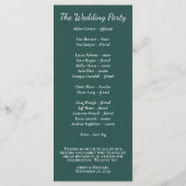 Dark Green, Burgundy & Blush Boho Floral Program Programm (Rückseite)