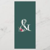 Dark Green, Burgundy & Blush Boho Menü Menükarte (Rückseite)