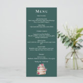 Dark Green, Burgundy & Blush Boho Menü Menükarte (Stehend Vorderseite)