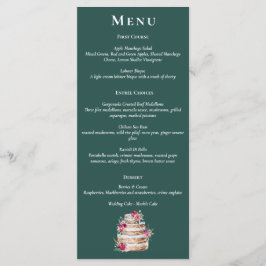 Dark Green, Burgundy & Blush Boho Menü Menükarte