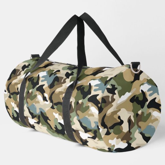 Dark Green Camouflage Duffle Bag (Linke Ecke)