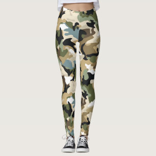 Dark Green Camouflage Leggings