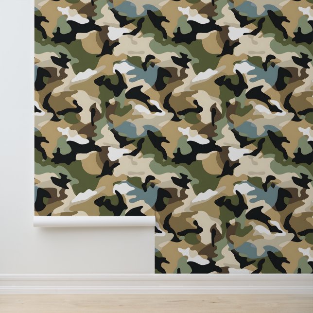 Dark Green Camouflage Tapete (Anwendung)