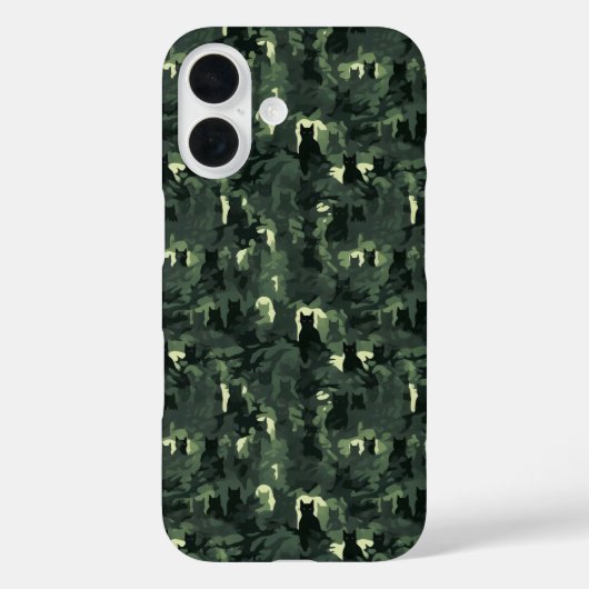 Dark Green Cat Camouflage Case-Mate iPhone Hülle (Rückseite)