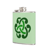 Dark Green Celtic Knot Flachmann (Links)