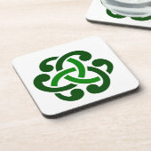 Dark Green Celtic Knot Getränkeuntersetzer (Linke Seite)