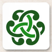 Dark Green Celtic Knot Getränkeuntersetzer (Vorderseite)