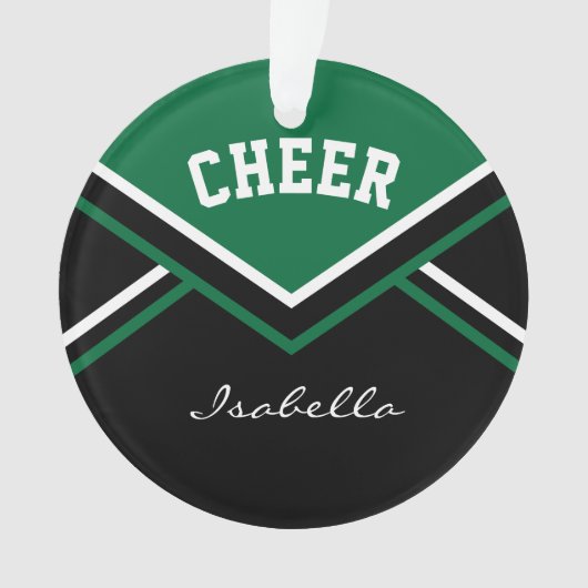 Dark Green Cheerleader 📣 💖 Cheerleader Ornament (Vorderseite)