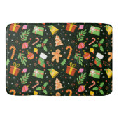 Dark Green Christmas Abstrakt Pattern Badematte (Vorderseite)