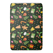 Dark Green Christmas Abstrakt Pattern Badematte (Vorderseite Vertikal)