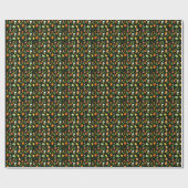 Dark Green Christmas Abstrakt Pattern Geschenkpapier (Flach)