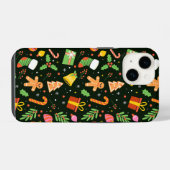 Dark Green Christmas Abstrakt Pattern iPhone Hülle (Rückseite (Horizontal))