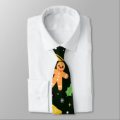 Dark Green Christmas Abstrakt Pattern Krawatte (Gebunden)