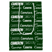 Dark Green Christmas Individuelle Name Collage Mittlere Geschenktüte (Rückseite)