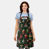 Dark Green Classic Ornament Pattern Personalized Schürze (Getragen)