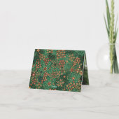Dark Green Coral Red Floral Pattern Wedding Photo Dankeskarte (Rückseite)