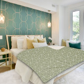 Dark Green Cube Line PatternSherpa Blanket Sherpadecke