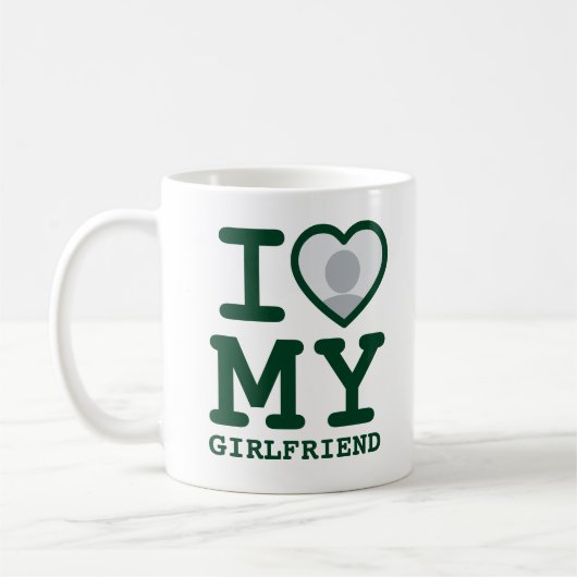Dark Green Custom I Liebe meine Freundin Foto Text Kaffeetasse (Links)