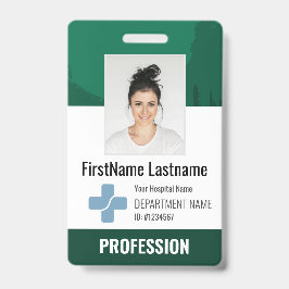 Dark Green Doctor, Nurse, Health Aide Photo ID Ausweis