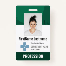 Dark Green Doctor, Nurse, Health Aide Photo ID Ausweis