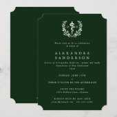 Dark Green Doctor of Osteopathic Medicine Einladung (Vorne/Hinten)