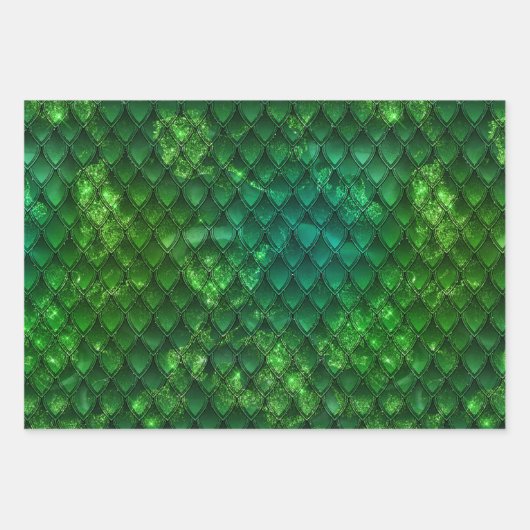 Dark Green Dragon Scales Geschenkpapier Set (Vorderseite 3)