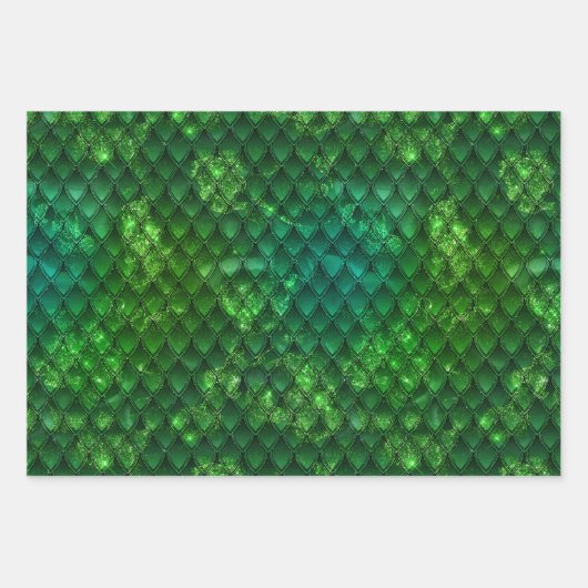 Dark Green Dragon Scales Geschenkpapier Set (Vorderseite 2)
