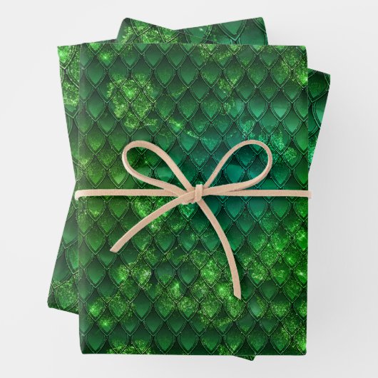 Dark Green Dragon Scales Geschenkpapier Set (Beispiel)