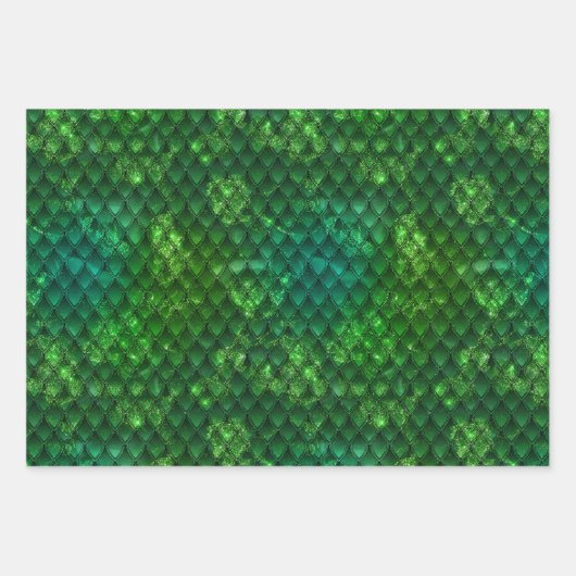 Dark Green Dragon Scales Geschenkpapier Set (Vorderseite)