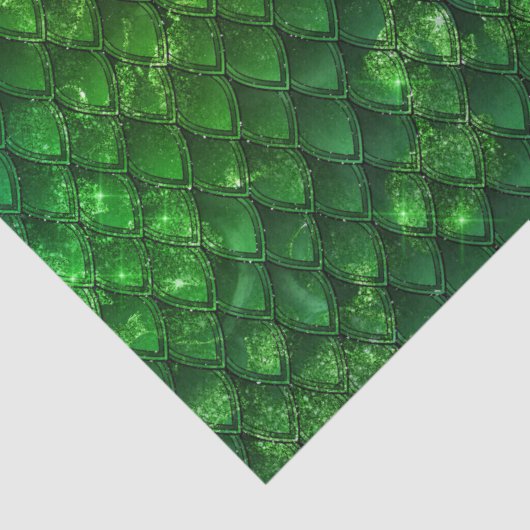 Dark Green Dragon Scales Seidenpapier (Detail)