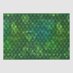 Dark Green Dragon Scales Seidenpapier
