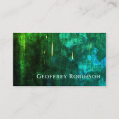 Dark Green Elegant Abstrakt Interior Designer Visitenkarte (Vorderseite)