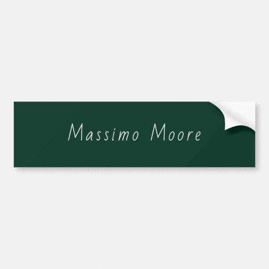 Dark Green Elegant Casual Own Name Handwriting Autoaufkleber (Vorne)