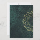 Dark Green Elegant Muslim Nikah Einladung (Rückseite)