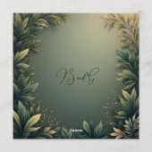 dark green elegant nature wedding einladung (Rückseite)